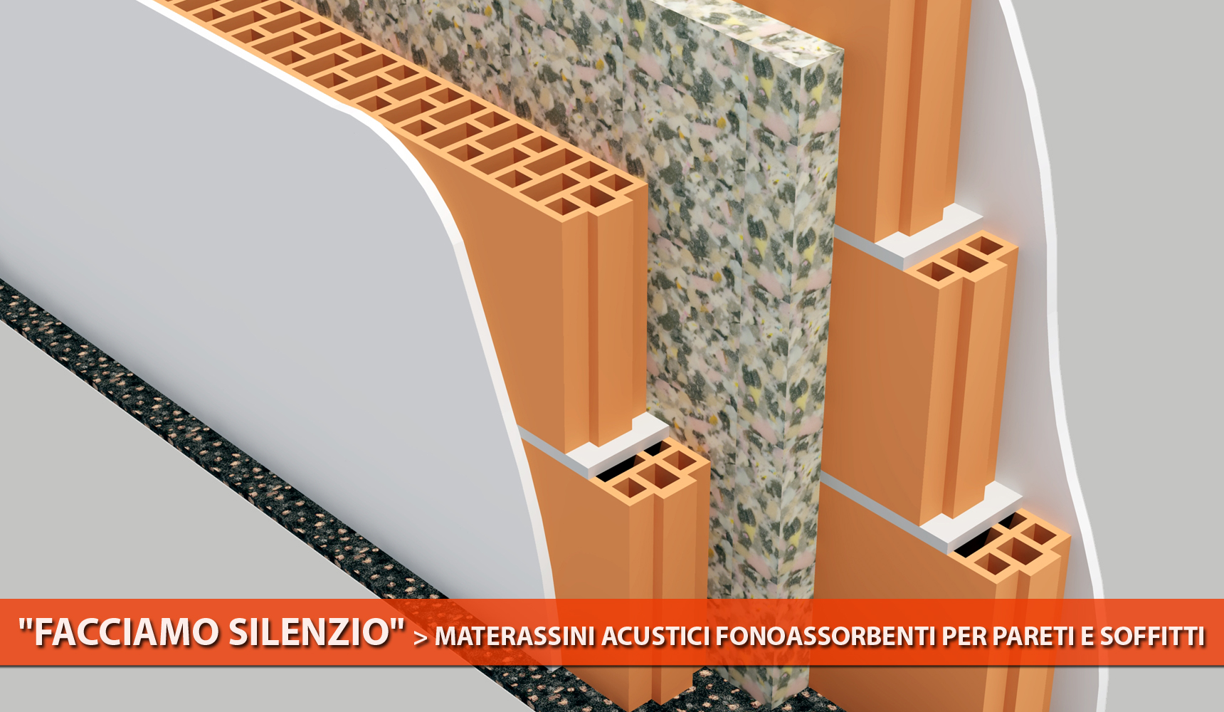 "FACCIAMO SILENZIO" Materassini acustici fonoassorbenti per pareti e soffitti