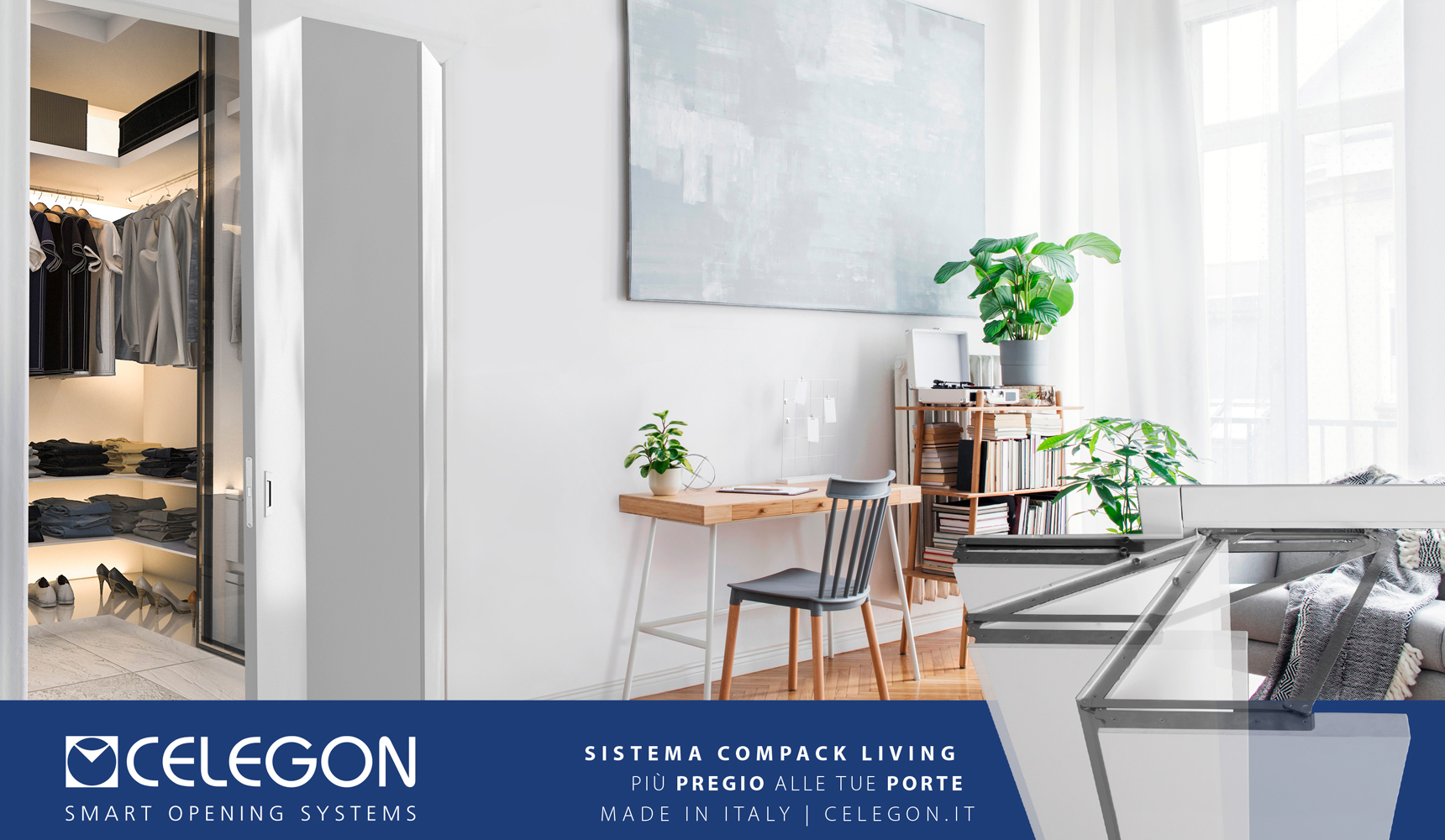 Sistema Compack Living > Le applicazioni si arricchiscono della nuova soluzione con tre ante.