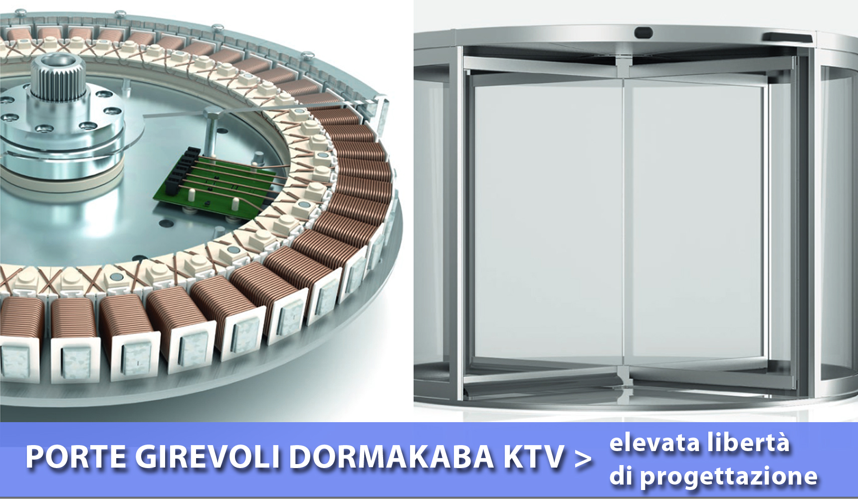Porte girevoli dormakaba KTV: elevata libertà di progettazione