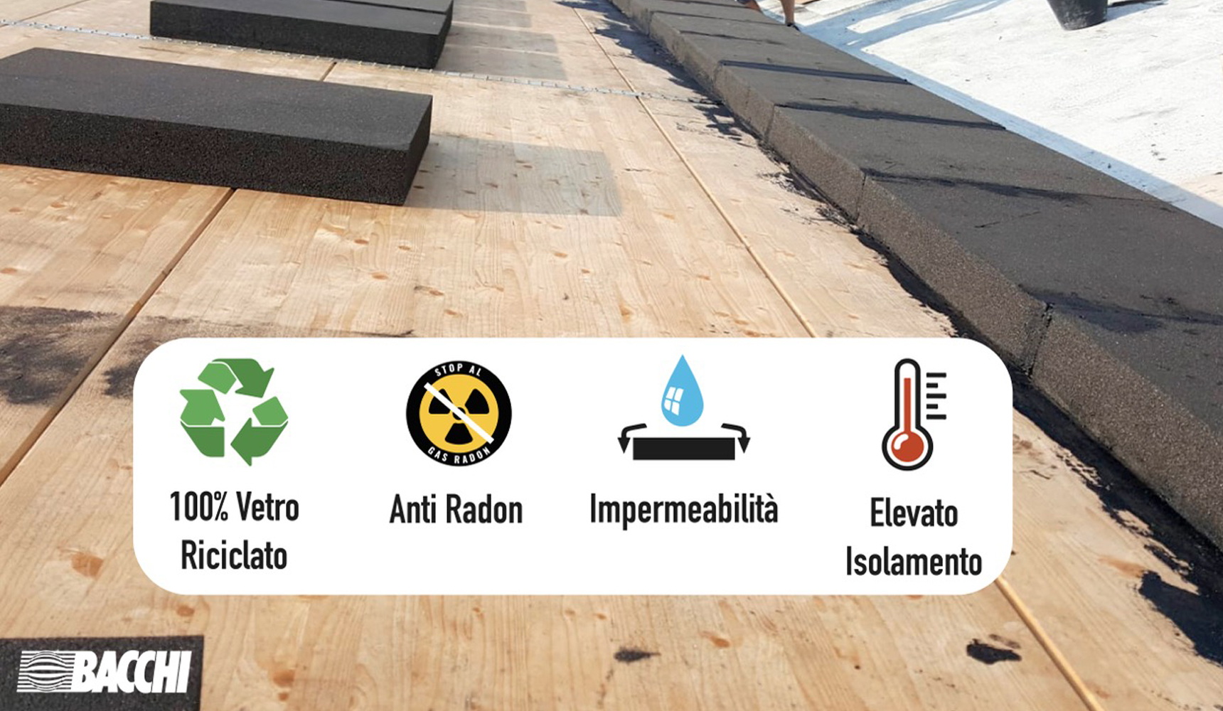 Isolamento termico impermeabile ed anti-Radon in vetro cellulare