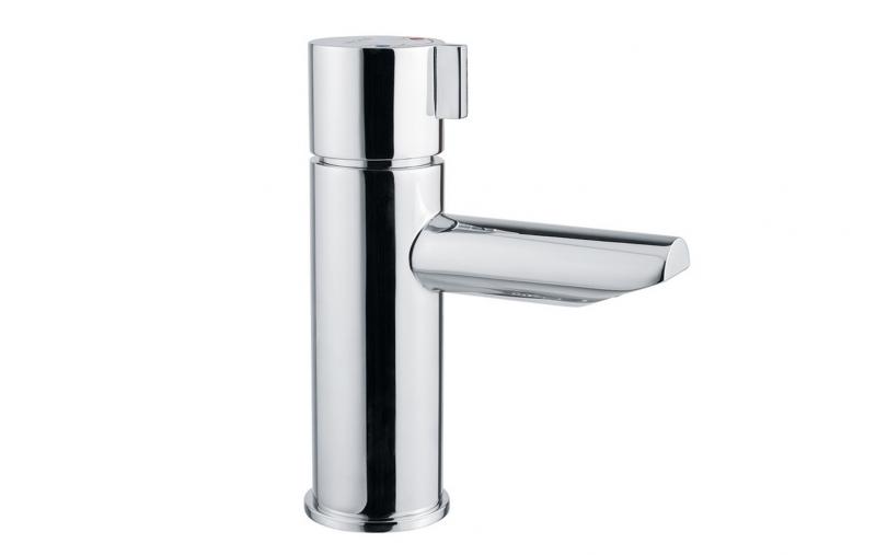Miscelatore lavabo da piano termostatico temporizzato.