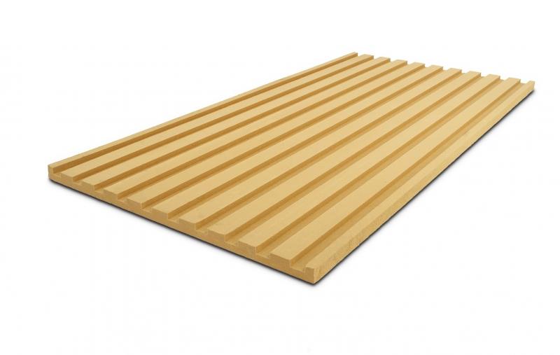 Isolamento termico stabile in fibra di legno naturale per applicazioni su supporto planare in parete.