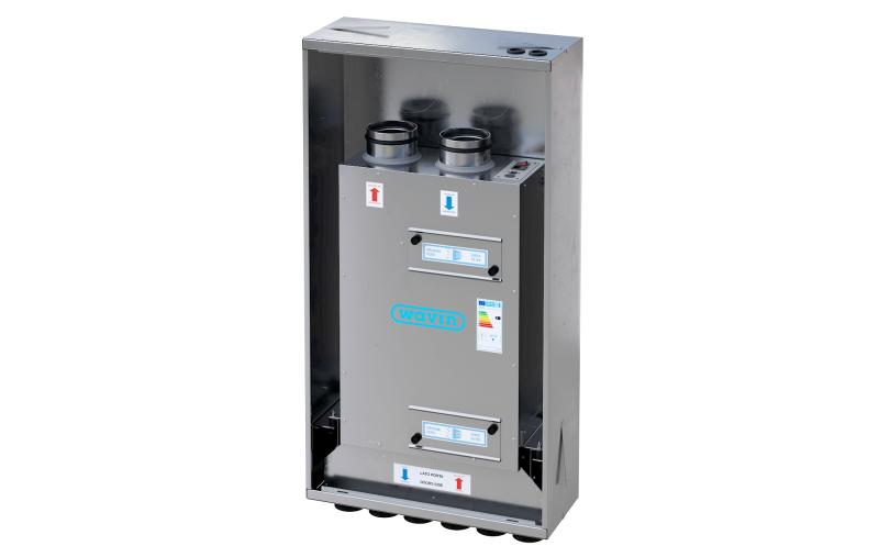 Sistema di ventilazione meccanica controllata e di filtrazione dell’aria, adatto per installazione da incasso.