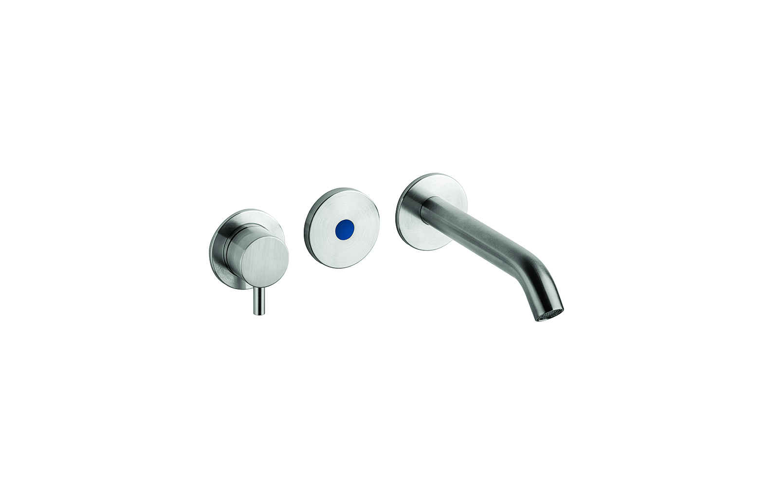 Miscelatore lavabo da incasso elettronico in acciaio inox, con comando a fotocellula.